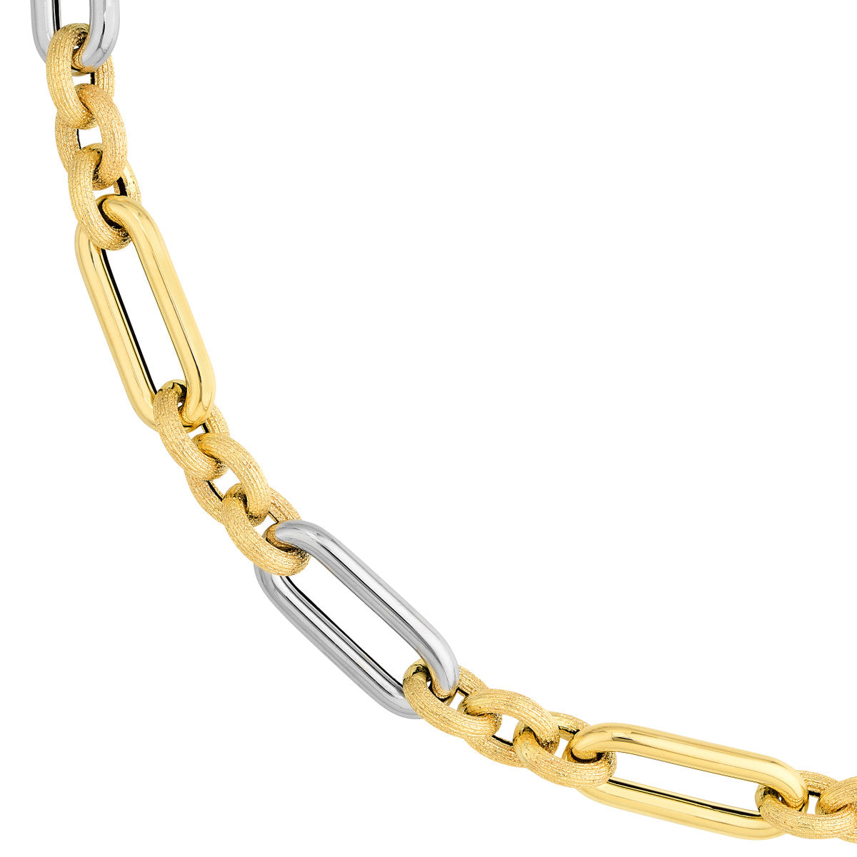 Two Tone (3+1) Paperclip Brushed Polished