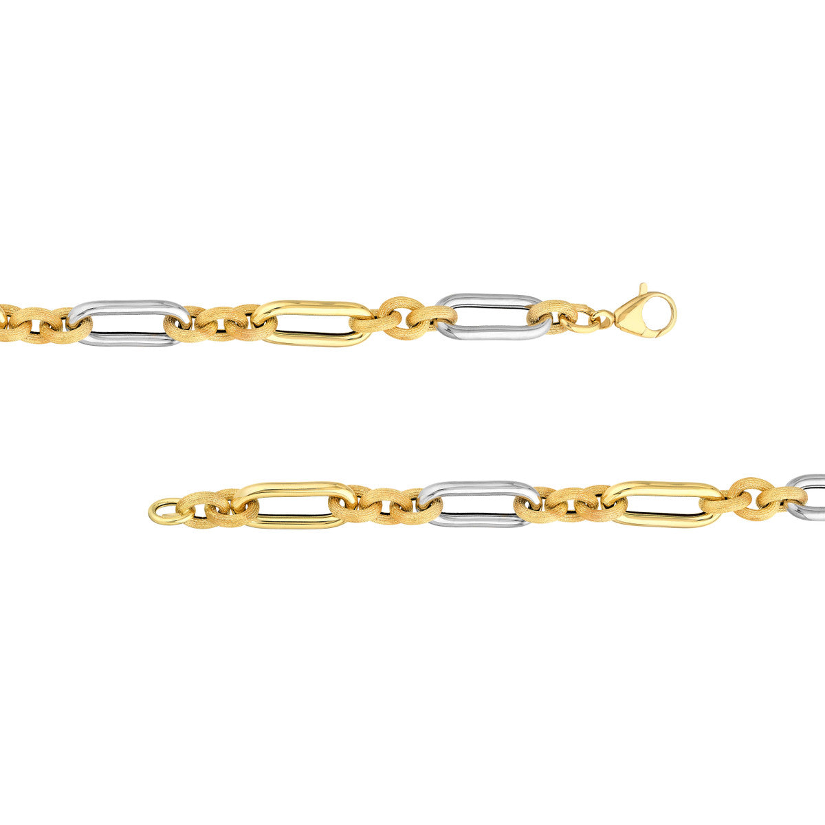 Two Tone (3+1) Paperclip Brushed Polished