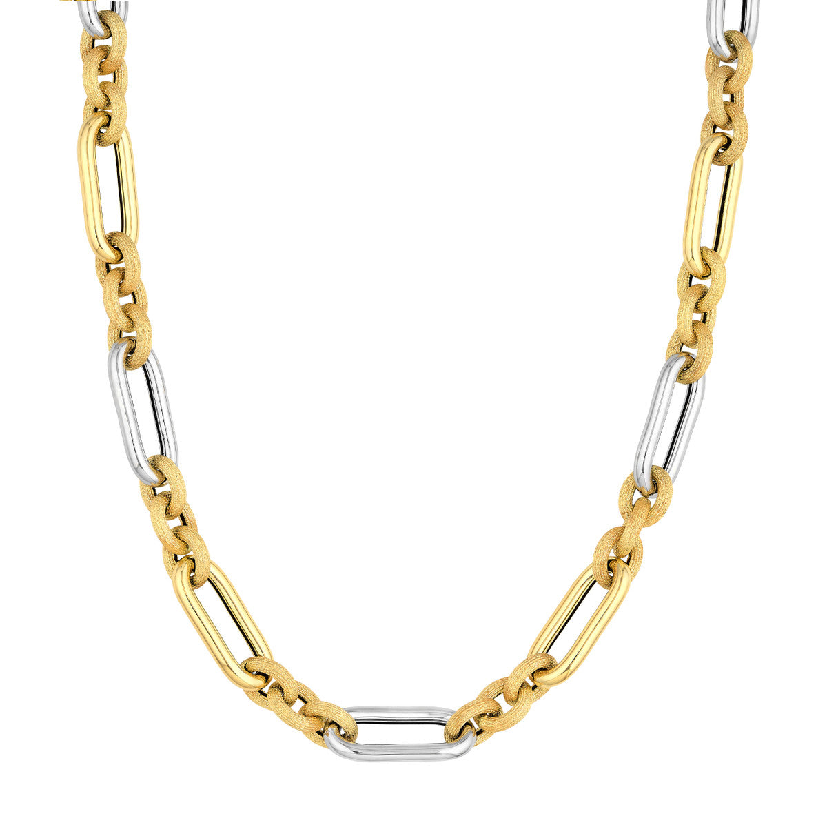 Two Tone (3+1) Paperclip Brushed Polished