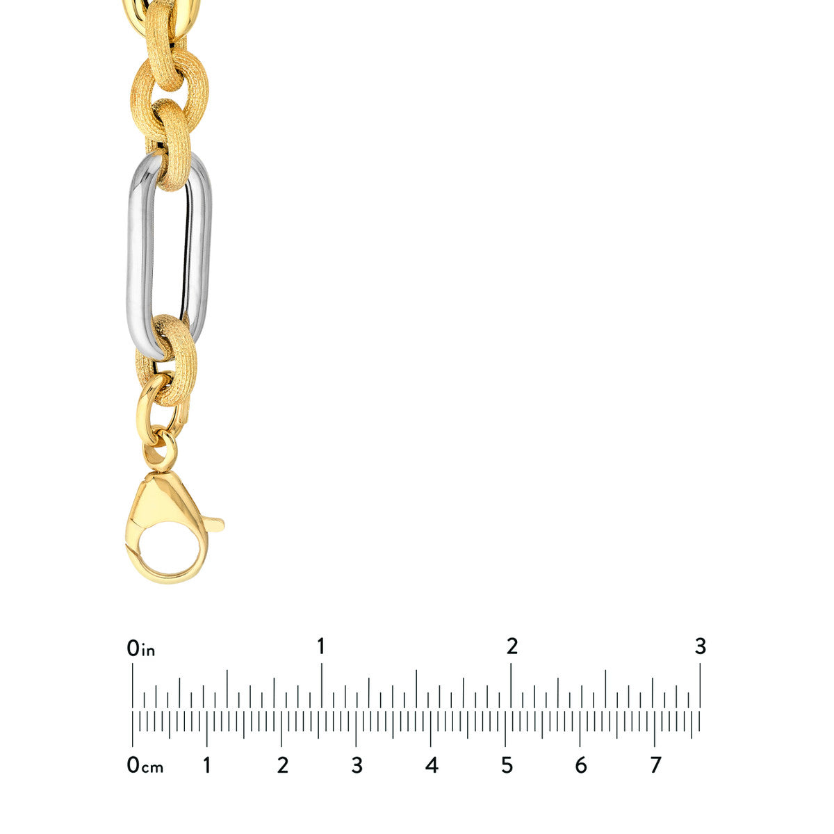 Two Tone (3+1) Paperclip Brushed Polished