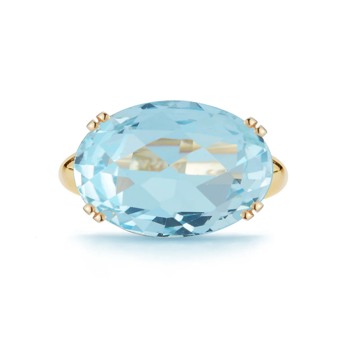 14K-Y BLUE TOPAZ COCKTAIL RING