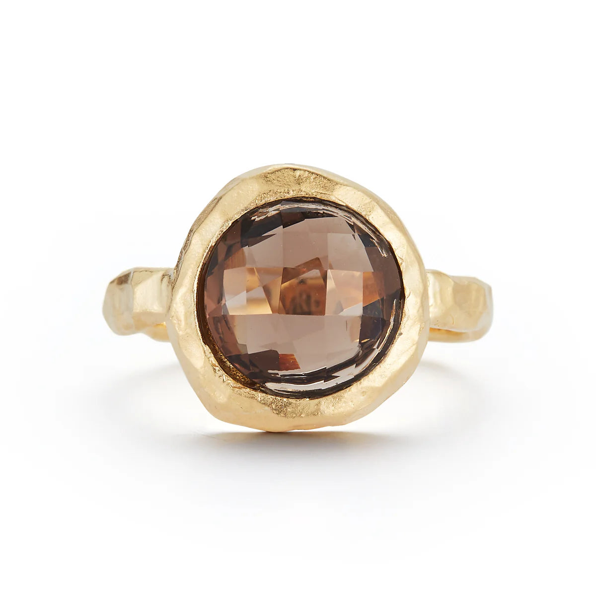 14K-Y SMOKEY TOPAZ COCKTAIL RING