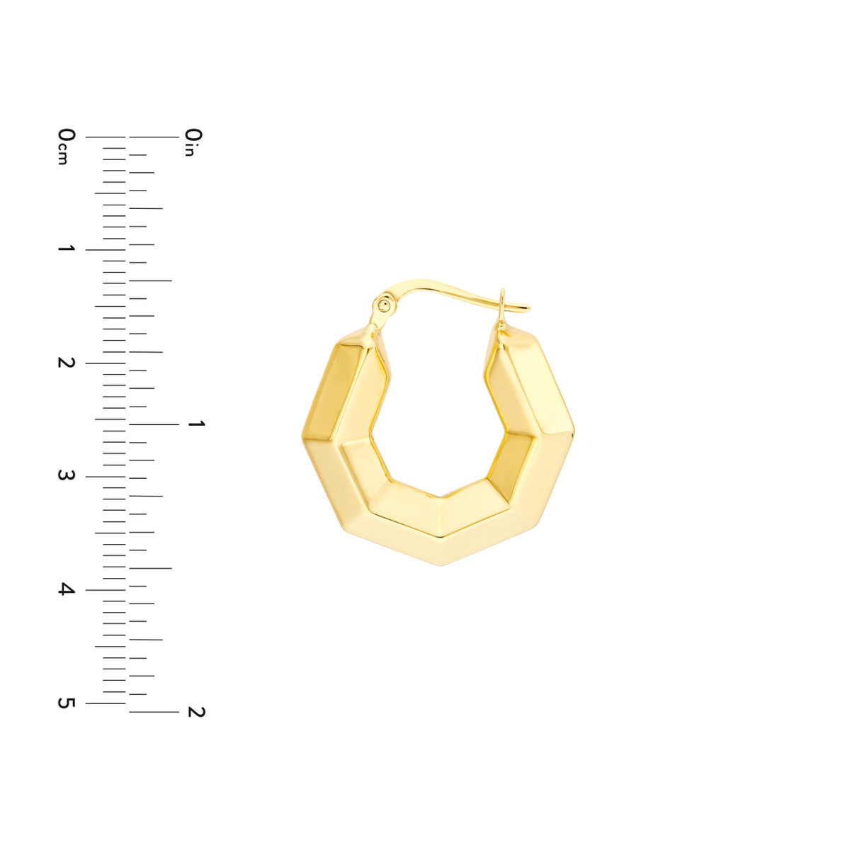 3D Hexagon Hoops Earrings