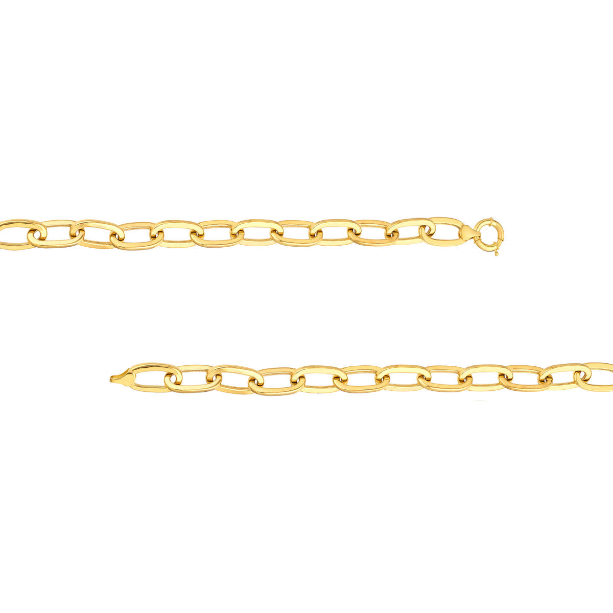 Flat Polished Oval Link Bracelet