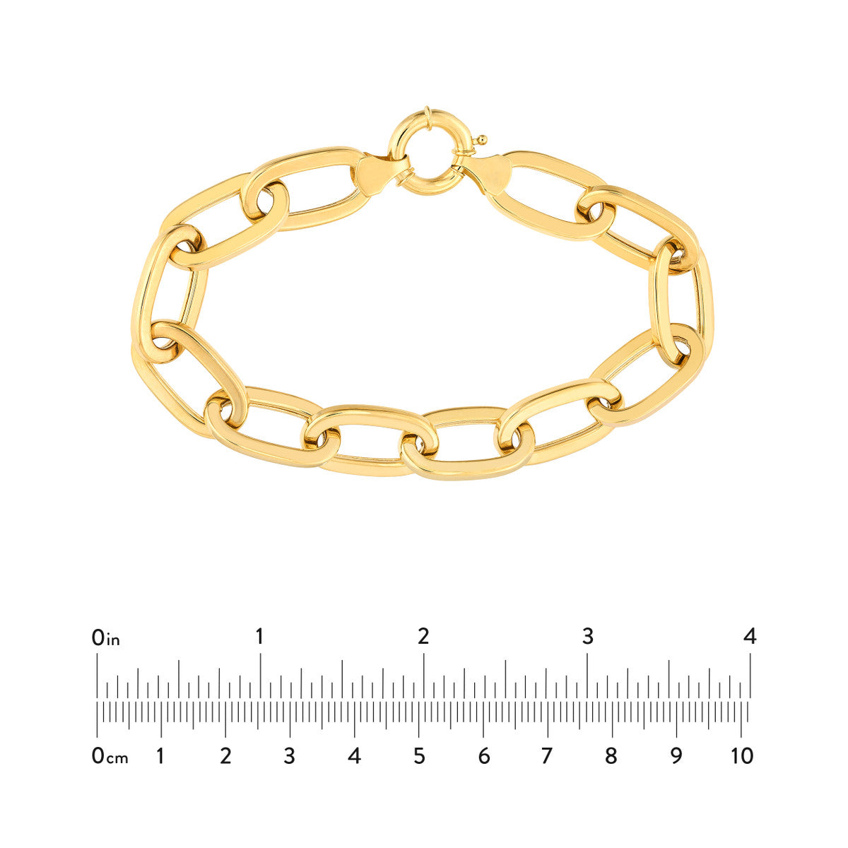 Flat Polished Oval Link Bracelet