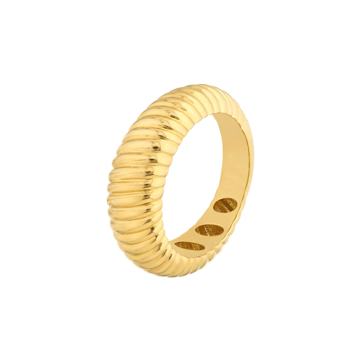 Graduated Ribbed Polished Ring