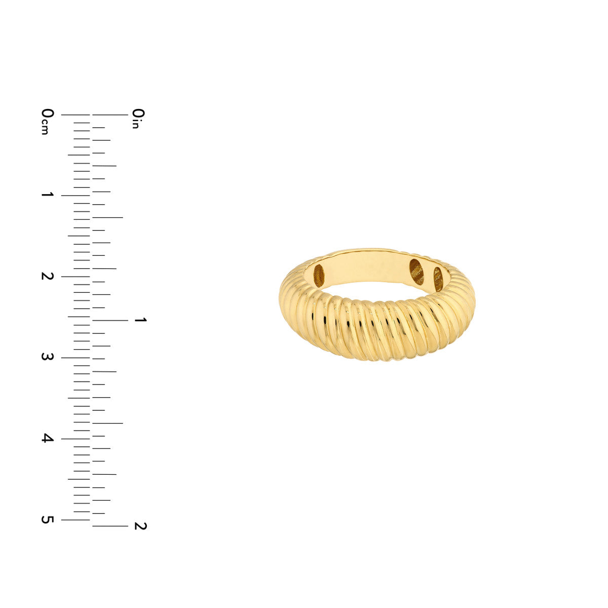 Graduated Ribbed Polished Ring