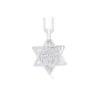 14K-Y STAR OF DAVID SHEMA PEND., 0.04CT