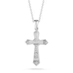 14K-Y JERUSALEM CROSS PEND., 0.10CT