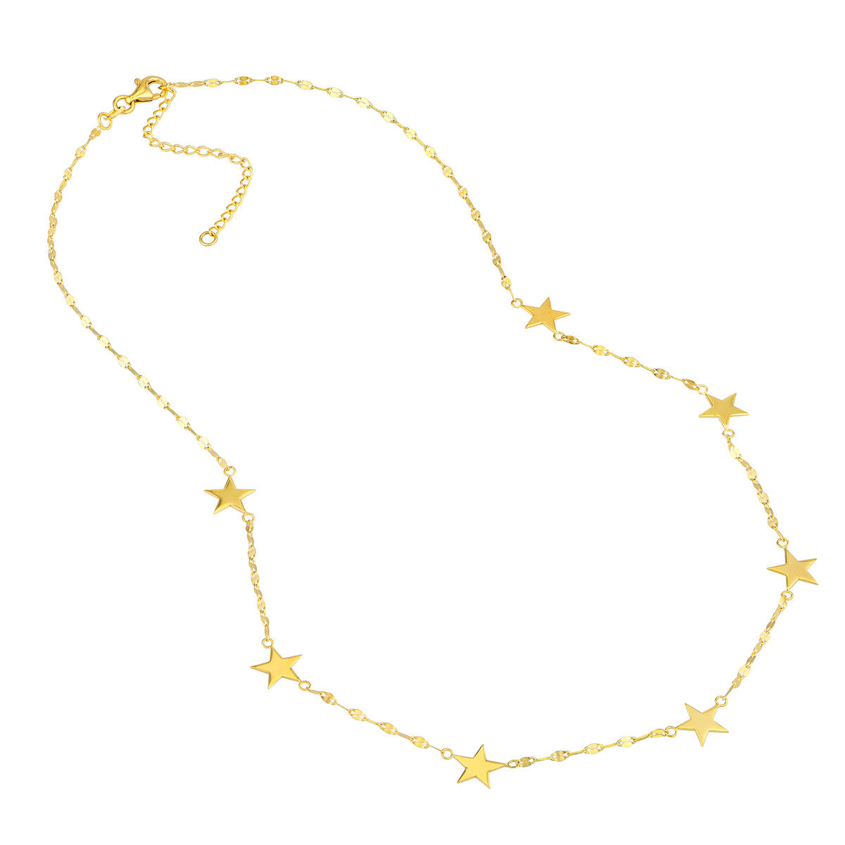 Flat Mariner Chain Star Stations Necklace