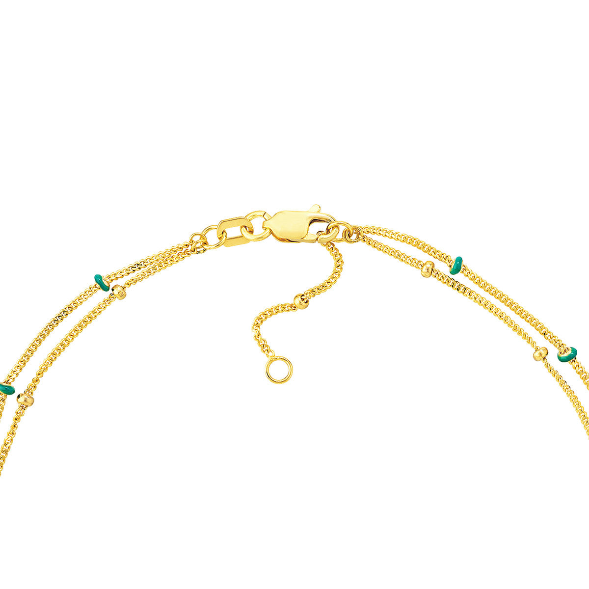 Blue Enamel and Saturn Adjustable Anklet