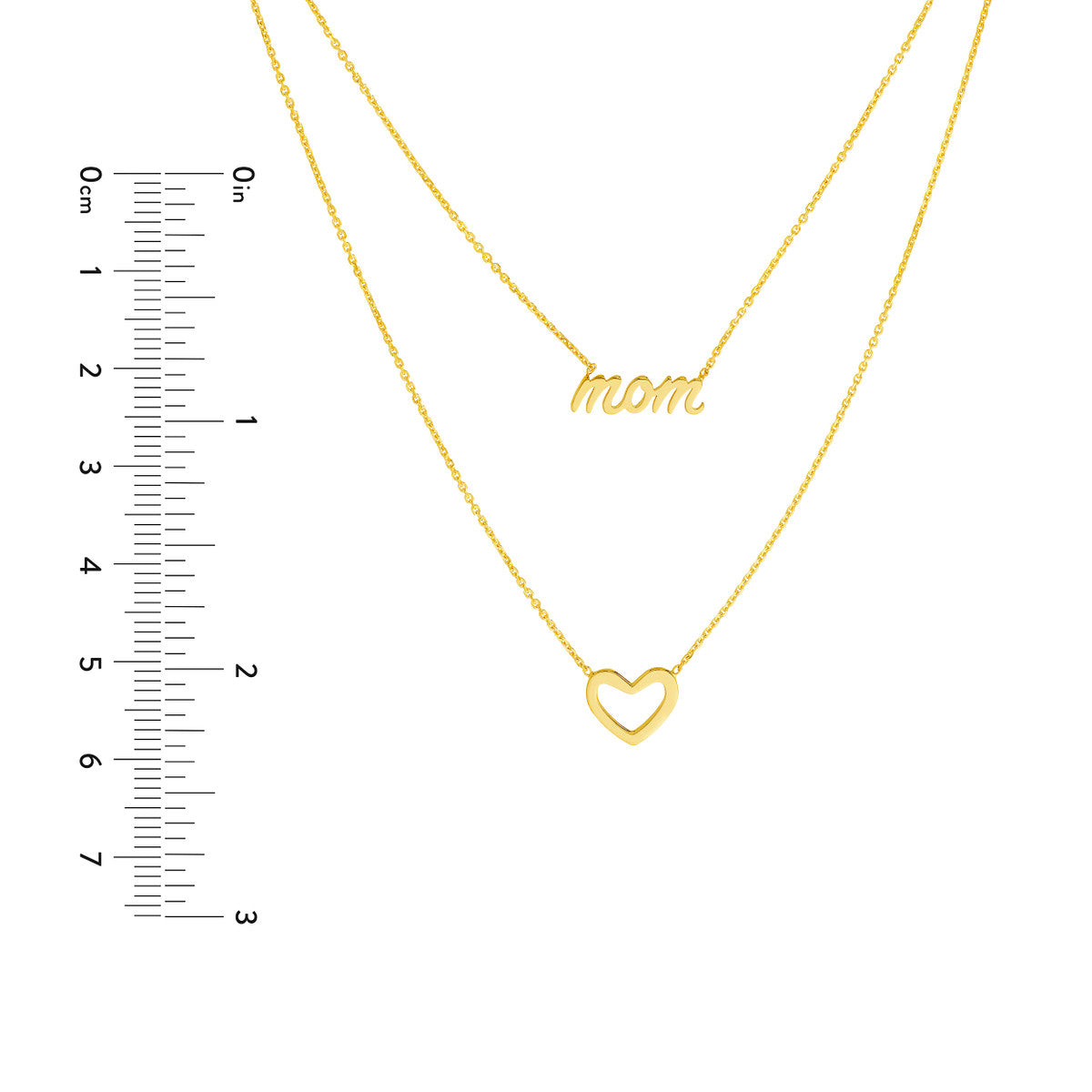 Script Mom and Open Heart Duet Necklace