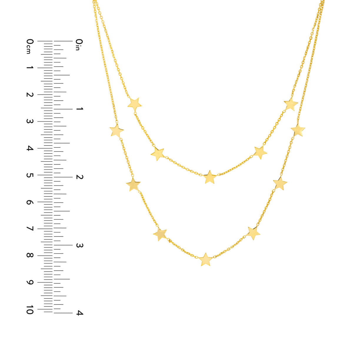 Double Strand Star Station Adj. Necklace