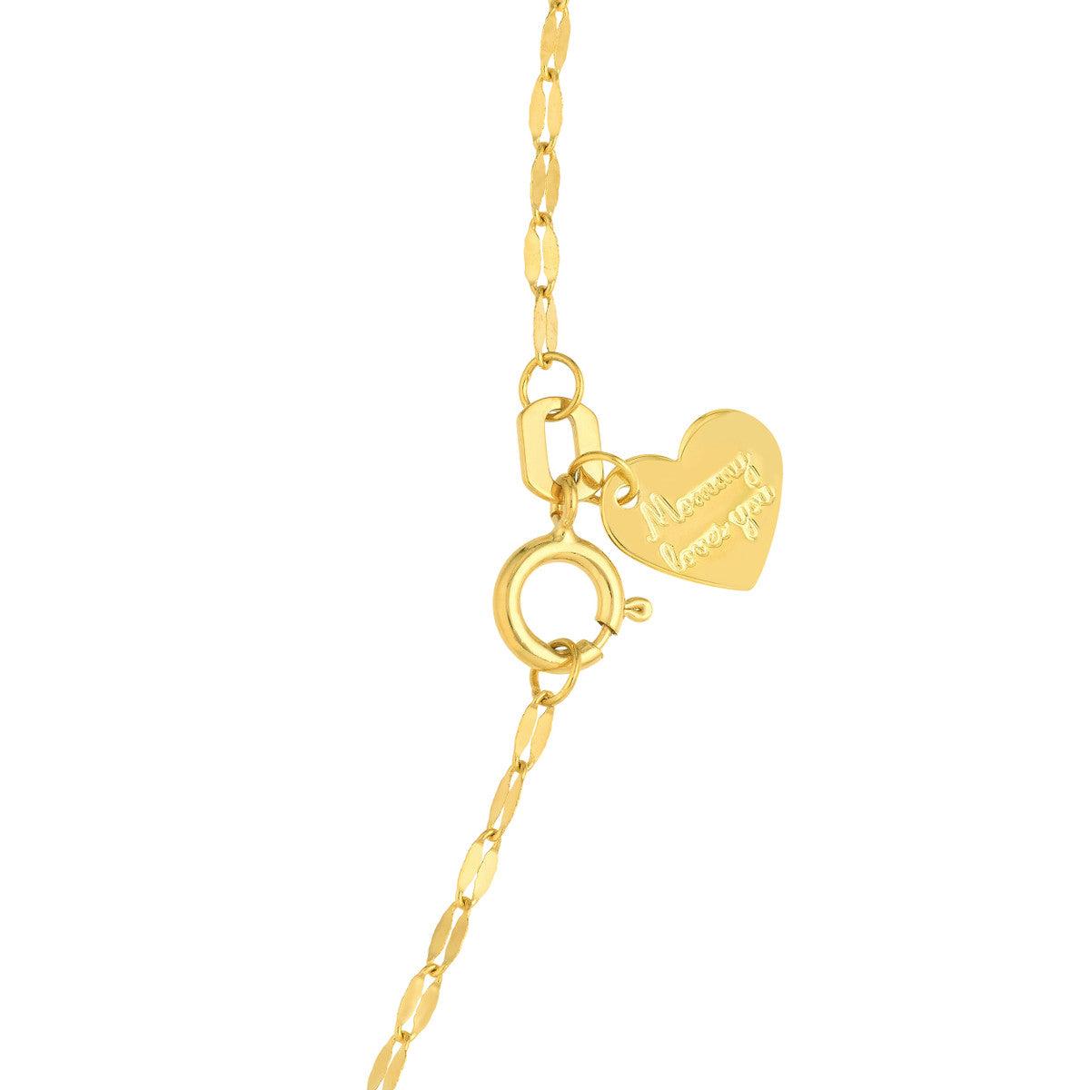 Puffed Crown & Heart Drop Baby Necklace