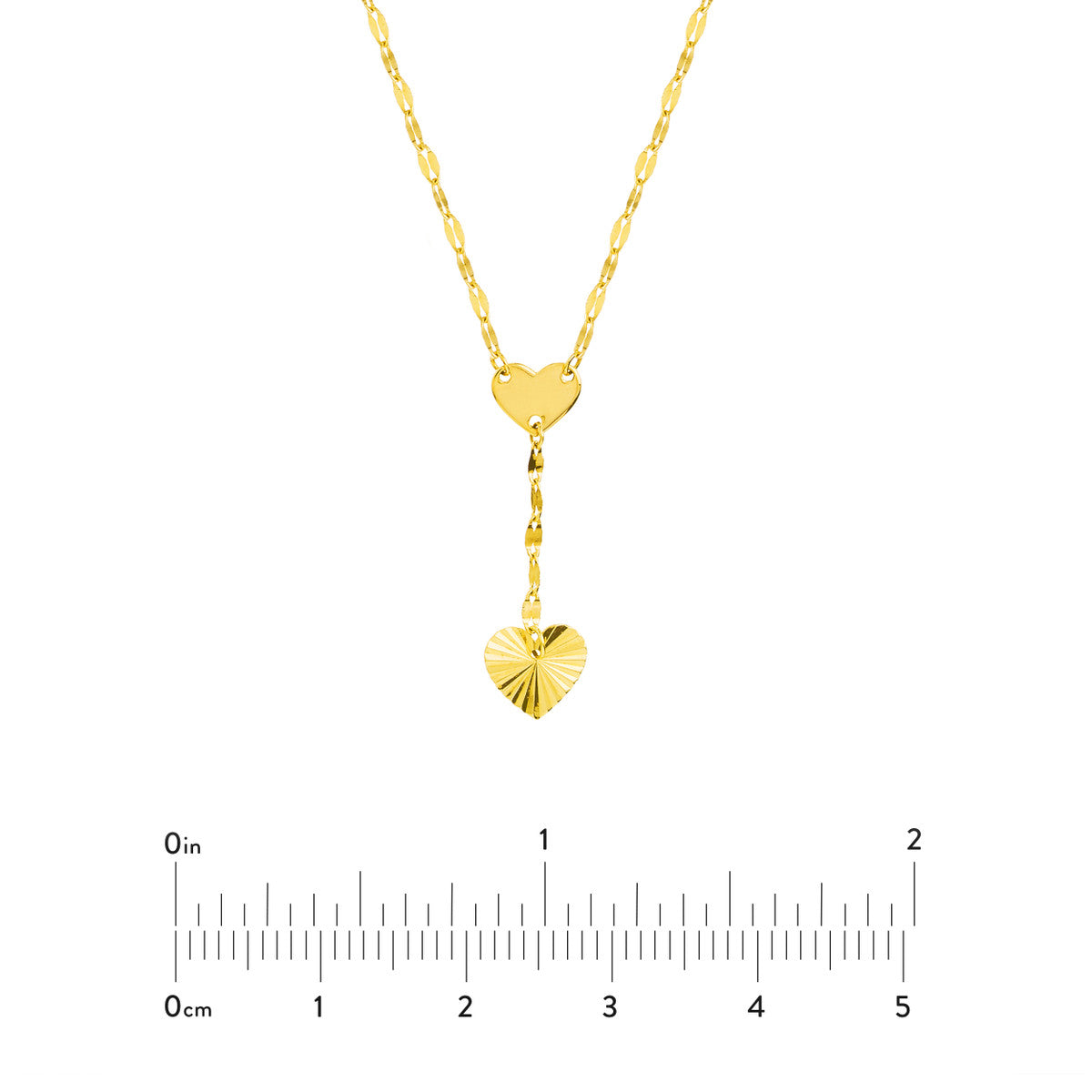 High Polished & Radiant Cut Heart Drop Baby Necklace