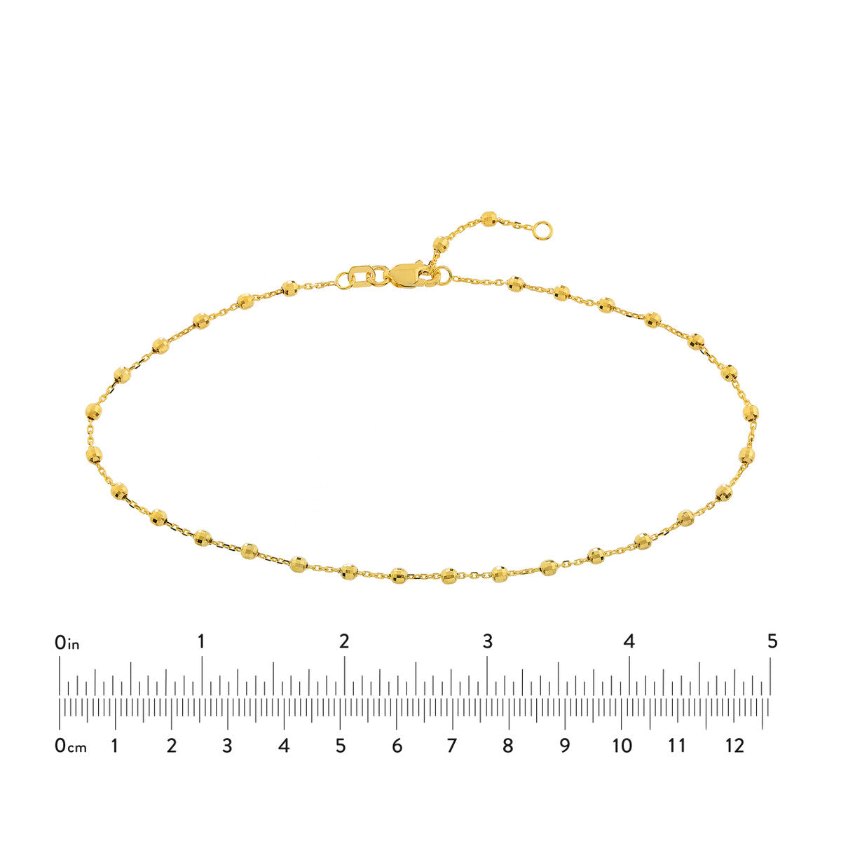 2.50mm Disco Bead Cable Chain Anklet