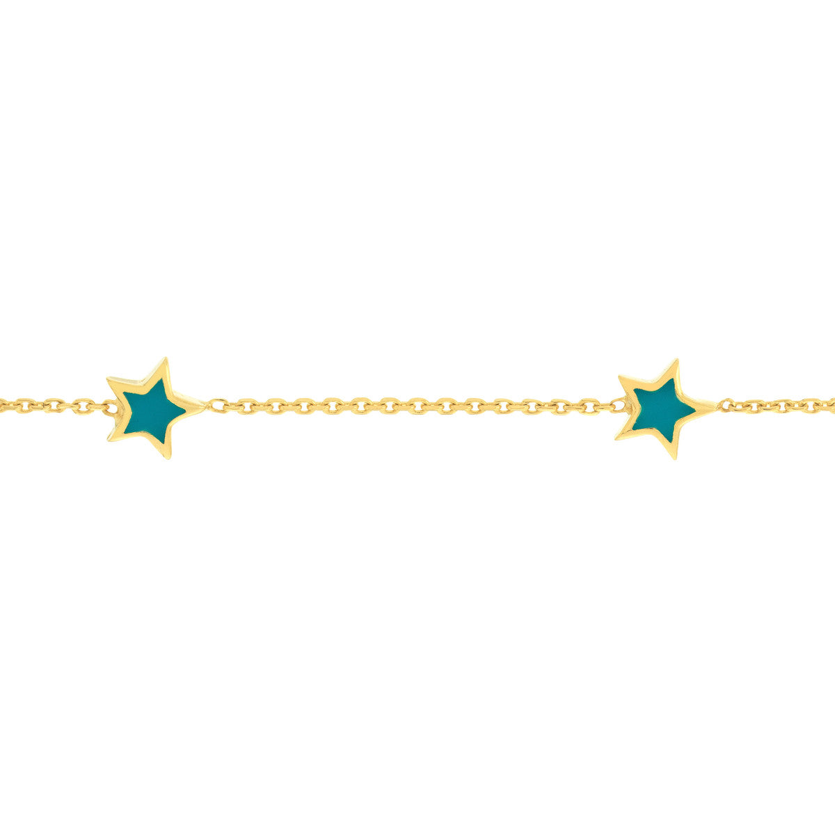 Turquoise Enamel Star Station Bracelet