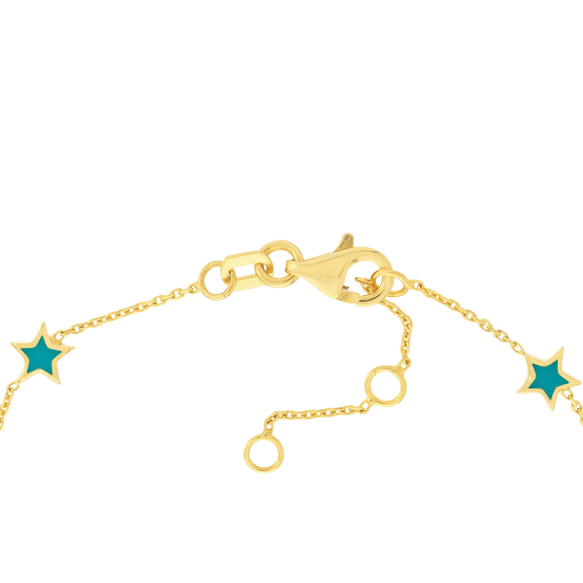 Turquoise Enamel Star Station Bracelet