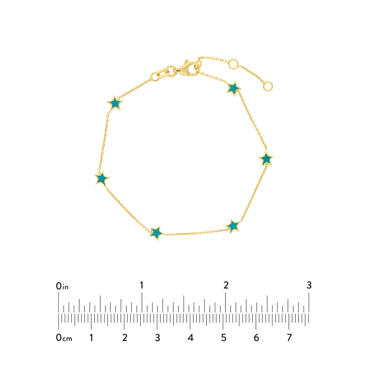 Turquoise Enamel Star Station Bracelet