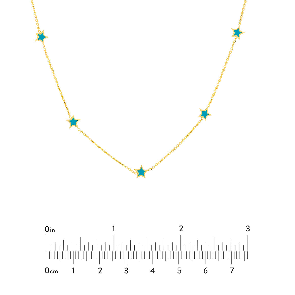 Teal Enamel Mini Star Necklace