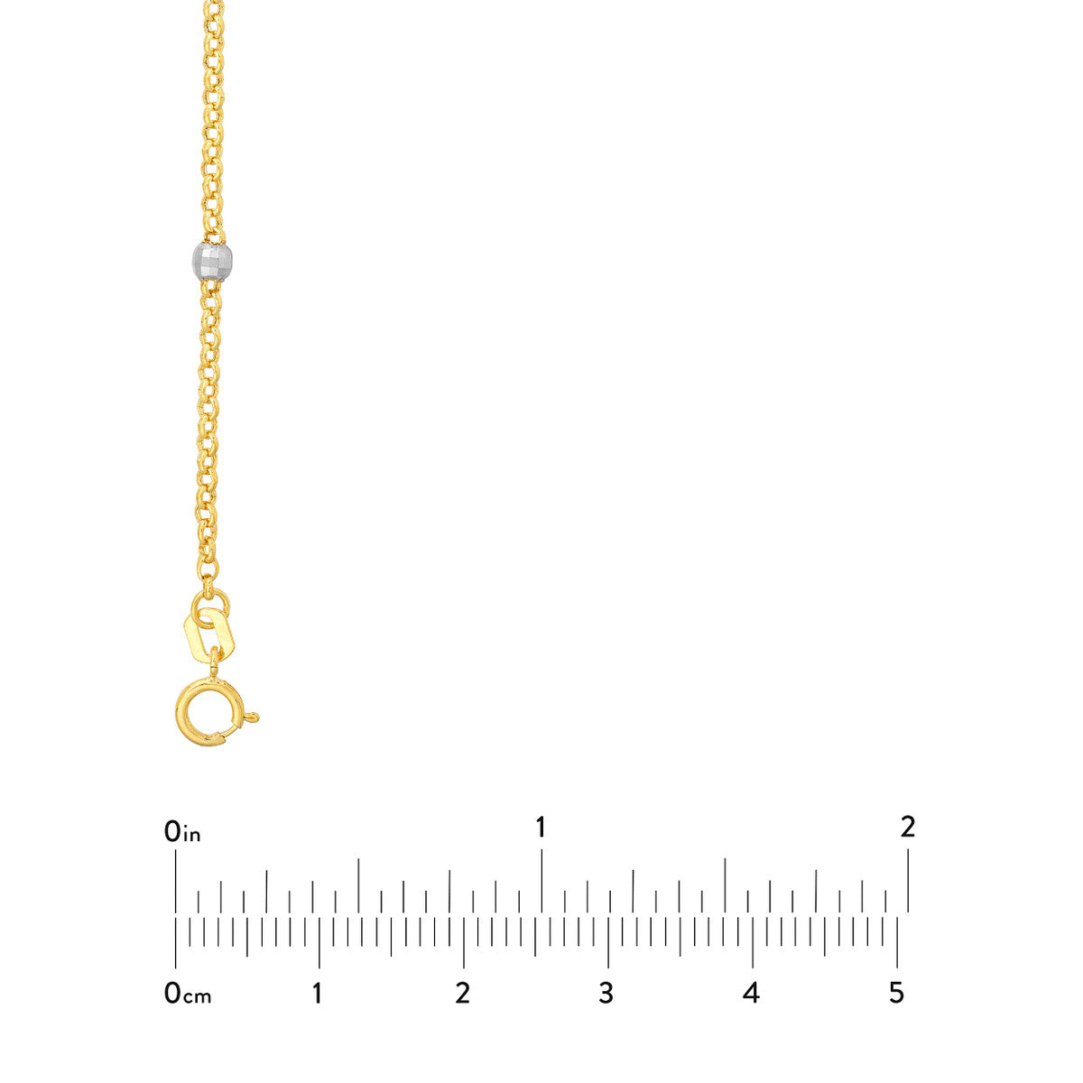 Two-Tone Disco Bead Rolo Chain Necklace