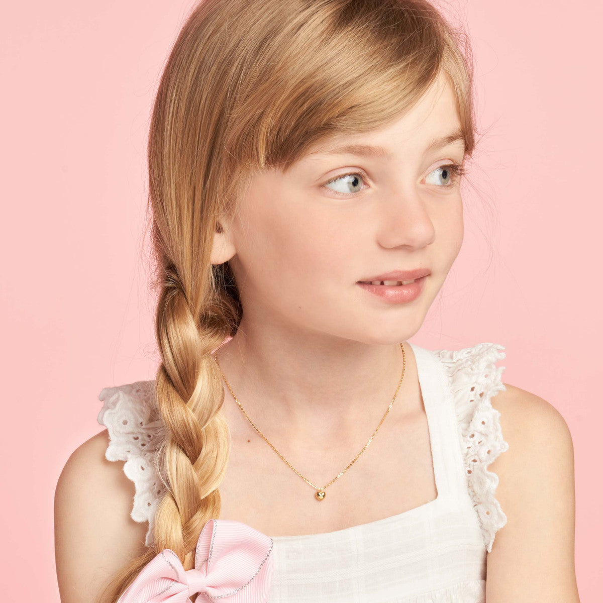 Child's Mini Puff Heart Necklace