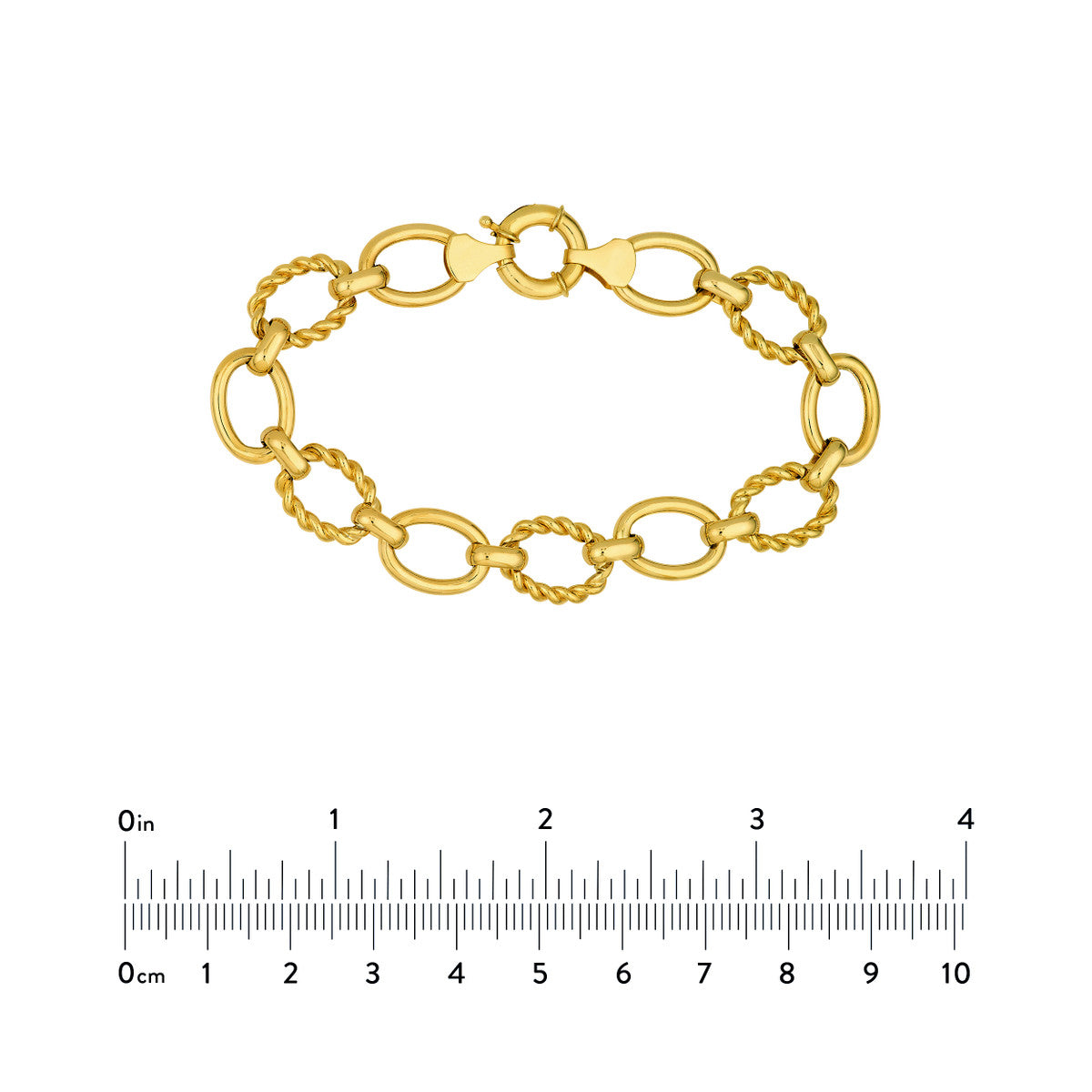 Polished And Textured Oval Link Bracelet