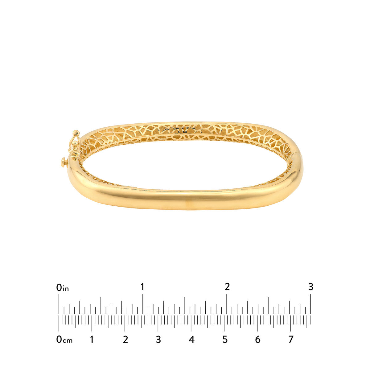 Polished Semi Round Bangle Bracelet