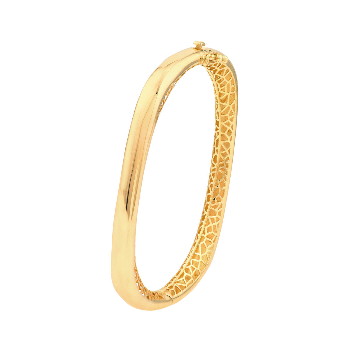 Polished Semi Round Bangle Bracelet