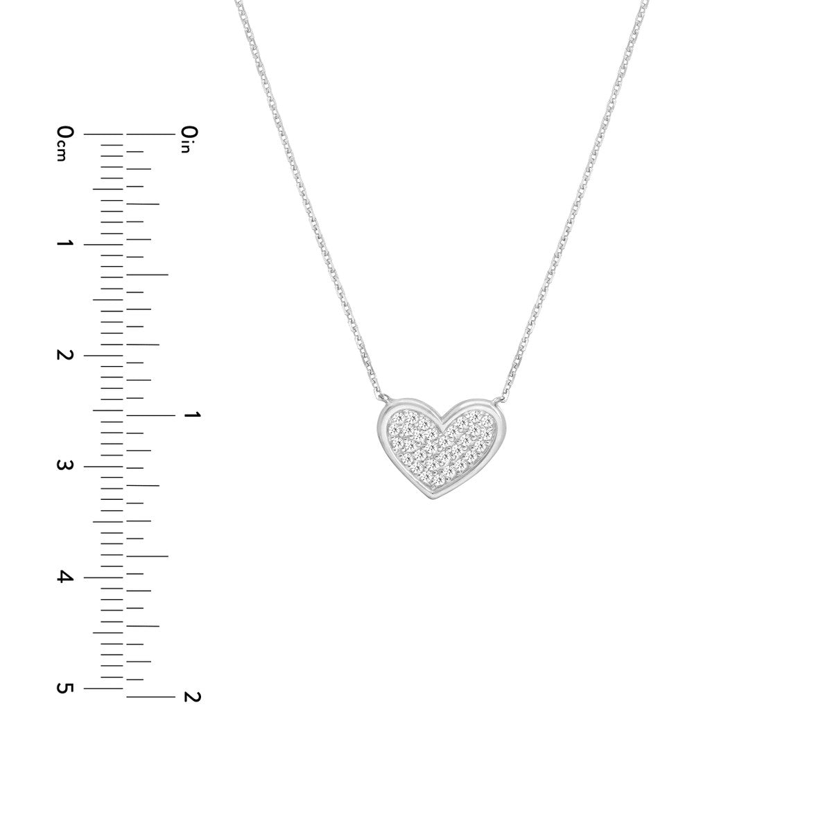 Sterling Silver CZ-Filled Heart Adjustable Necklace