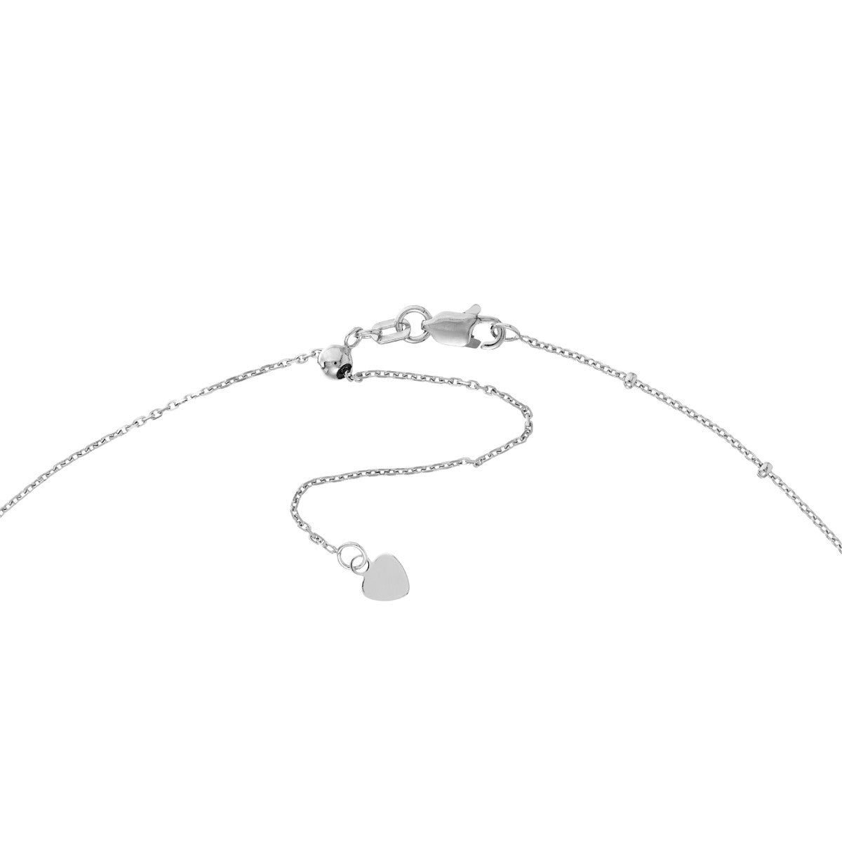 Sterling Silver CZ and Bead Station Adjustable Choker