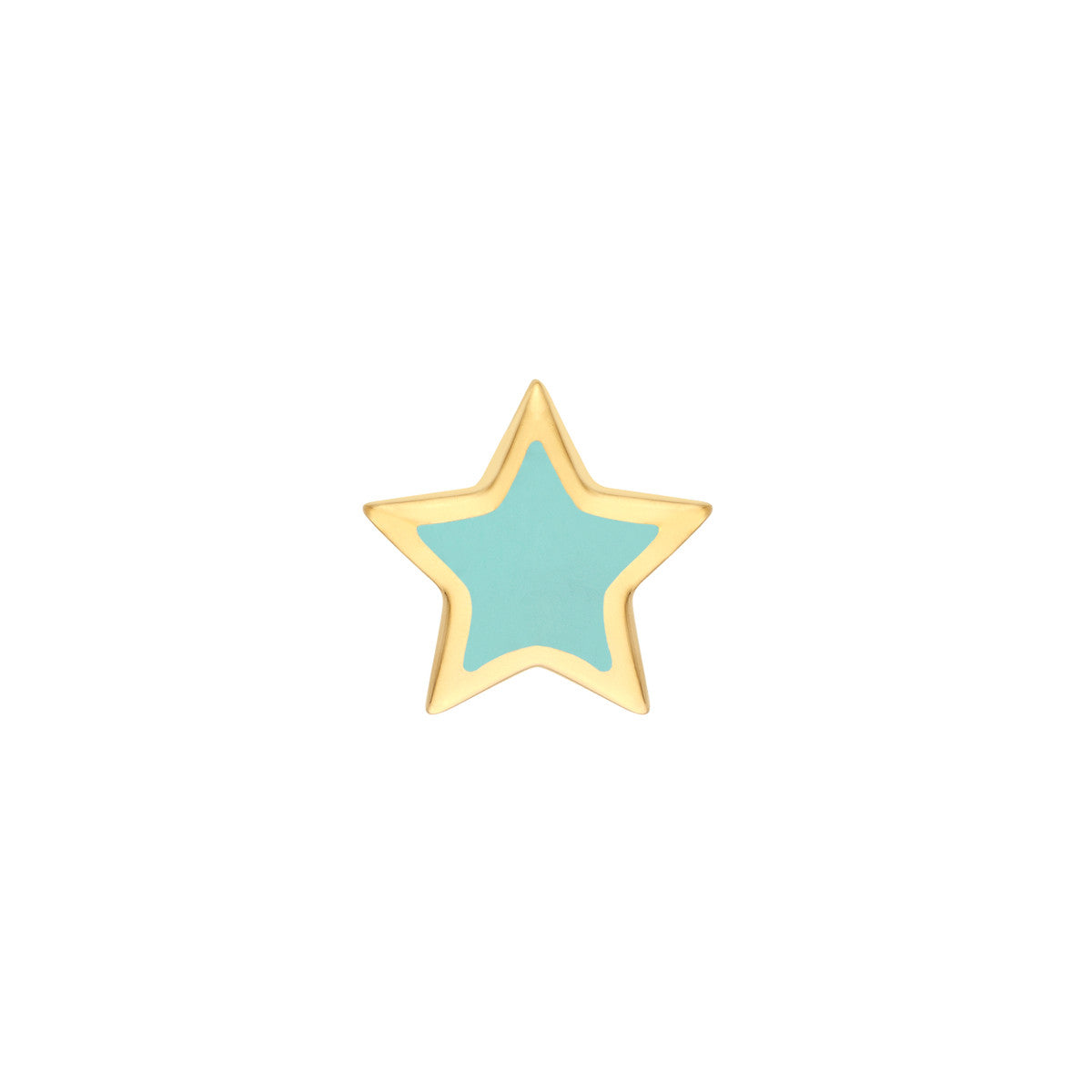 Lt.Turquoise Enamel Star Stud Earrings