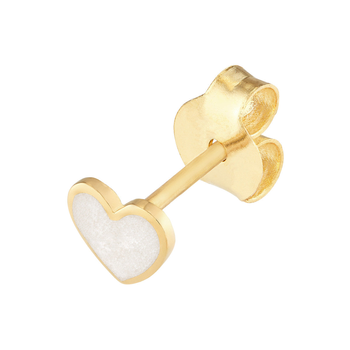 White Enamel Heart Stud Earrings