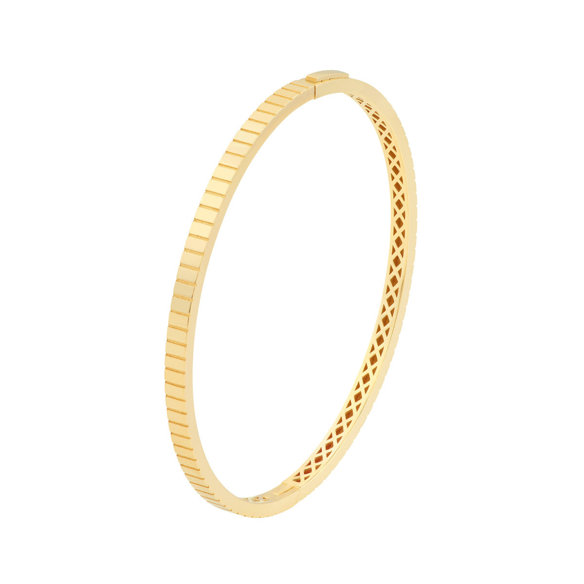 Fluted Hinge Weave Bangle Bracelet