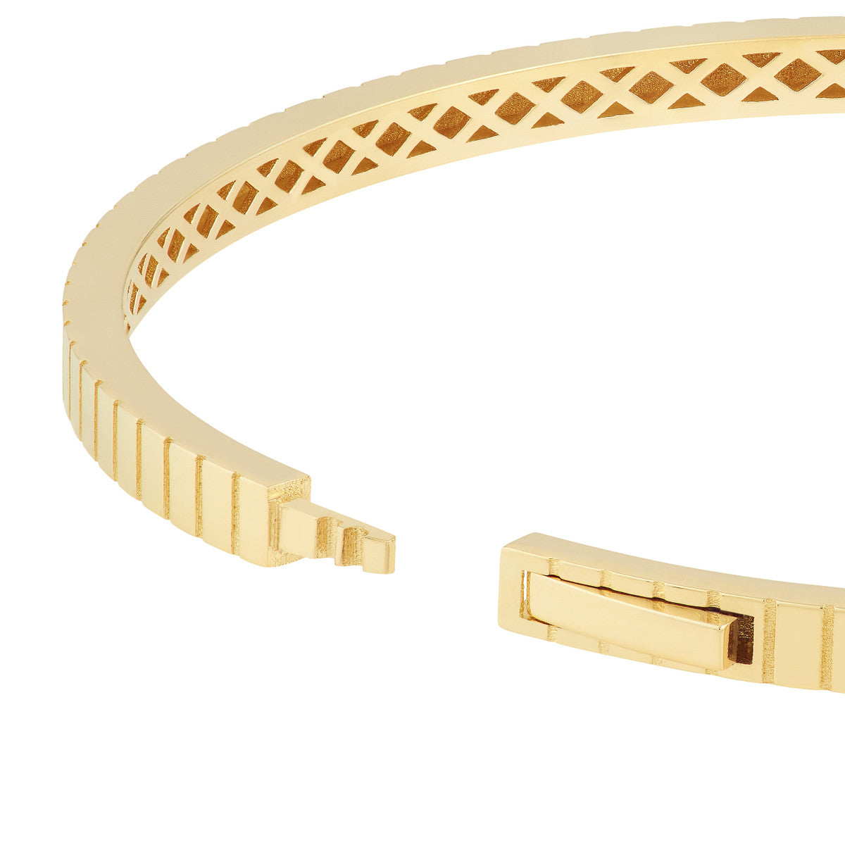 Fluted Hinge Weave Bangle Bracelet