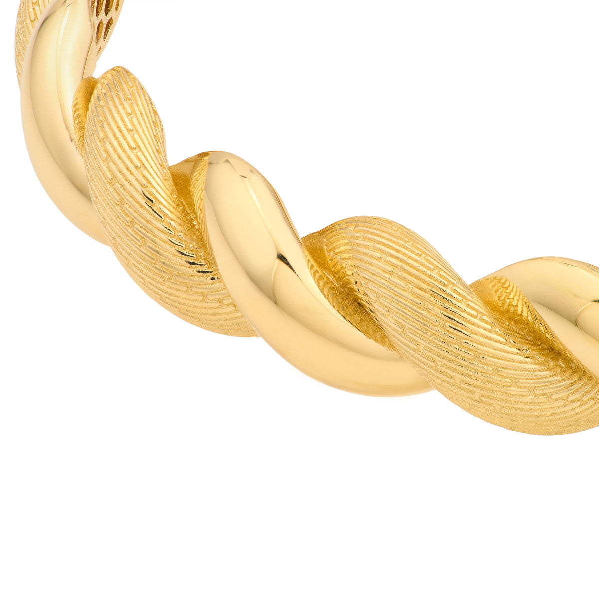 Textured and Polished Twist Bangle Bracelet