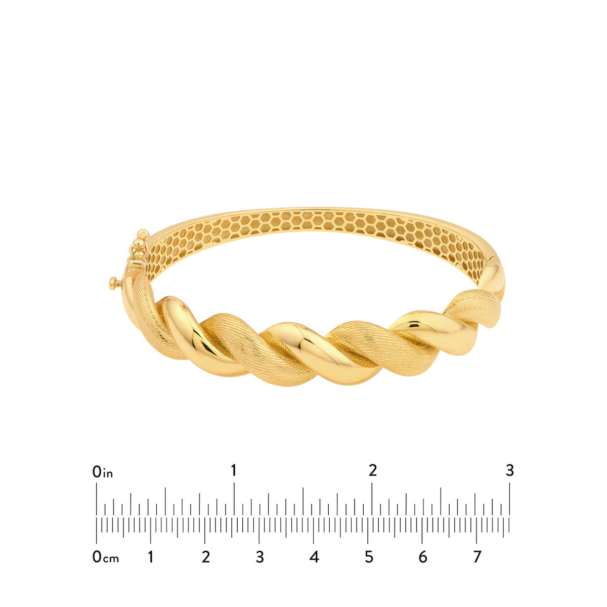 Textured and Polished Twist Bangle Bracelet