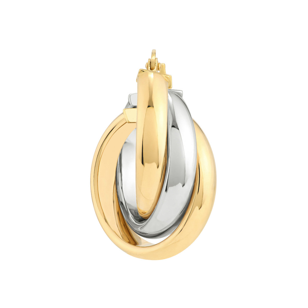 Two-Tone Love Knot Hoop Earrings