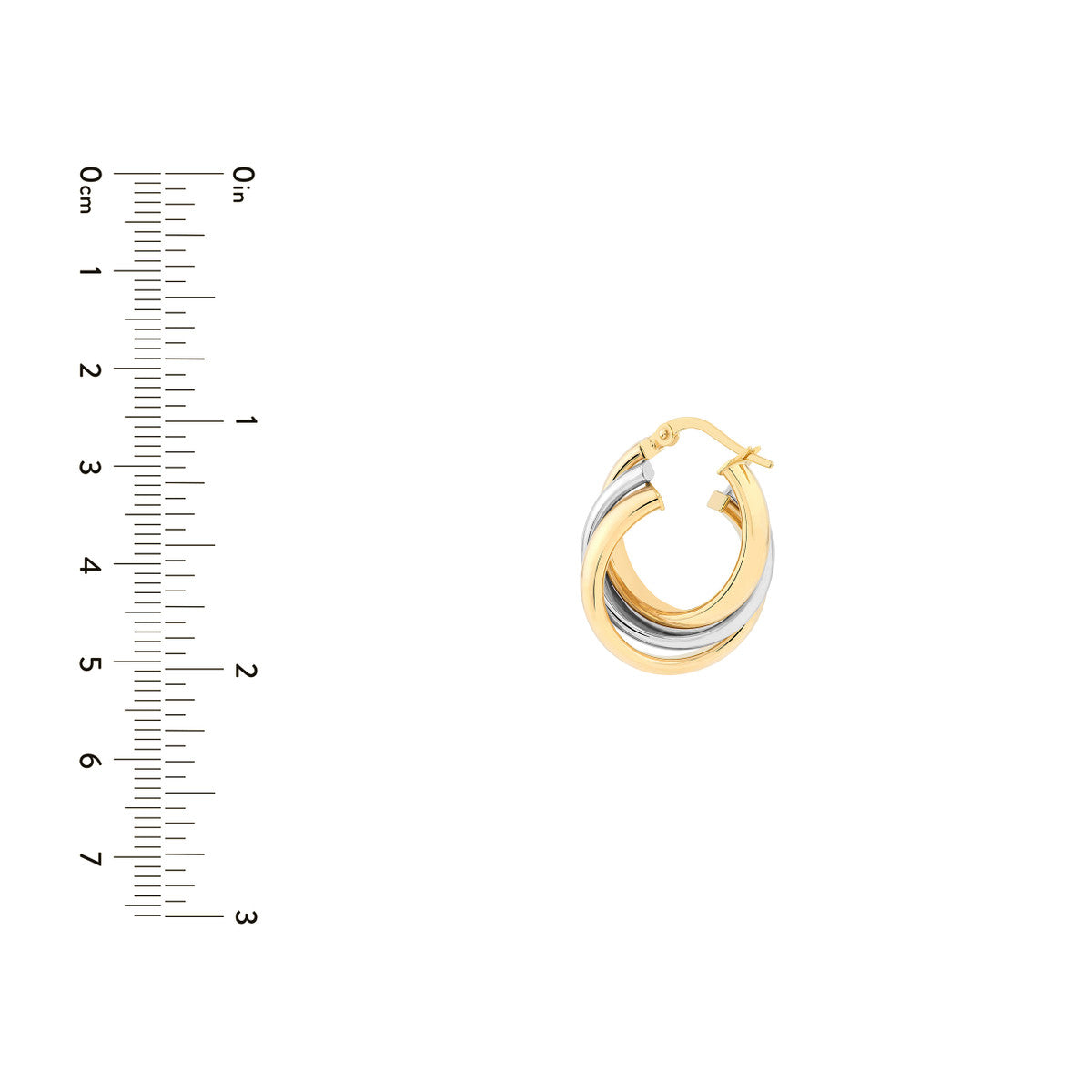 Two-Tone Love Knot Hoop Earrings