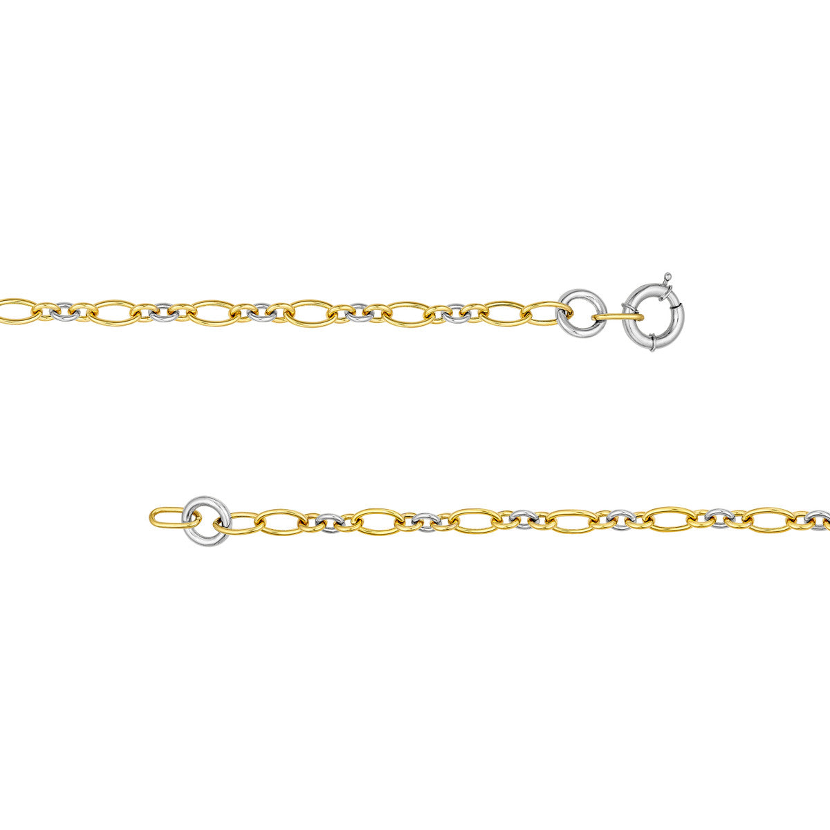 Two Tone Alternate Oval Link Necklace