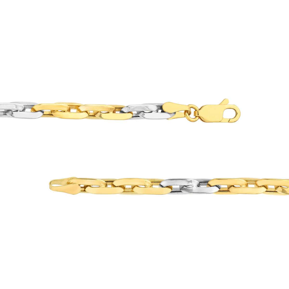 Two Tone Handmade Rectangular 4+2 Link Bracelet